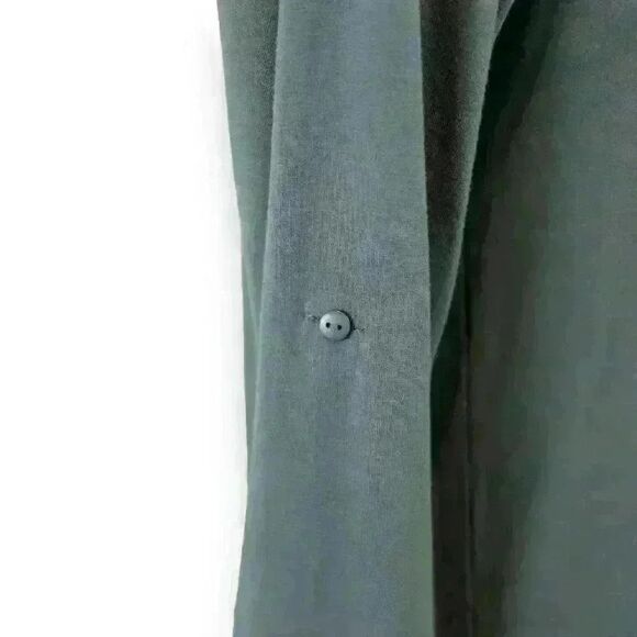 Cable & Gauge Olive Army Green Embroidered 3/4 Sleeve Tunic Size Small - Picture 3 of 8